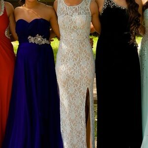 Blue Lace Prom / Homecoming Dress